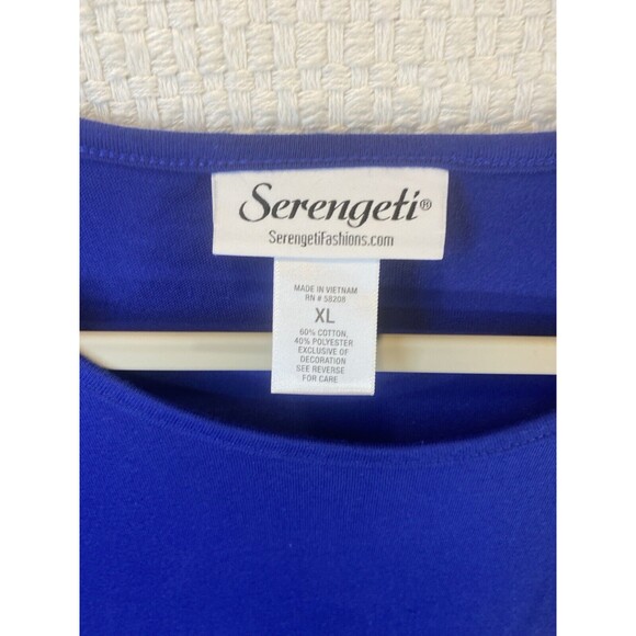 Serengeti Women's XL Long Sleeve Blue Embroidered Tree Christmas Office Party - Picture 4 of 6